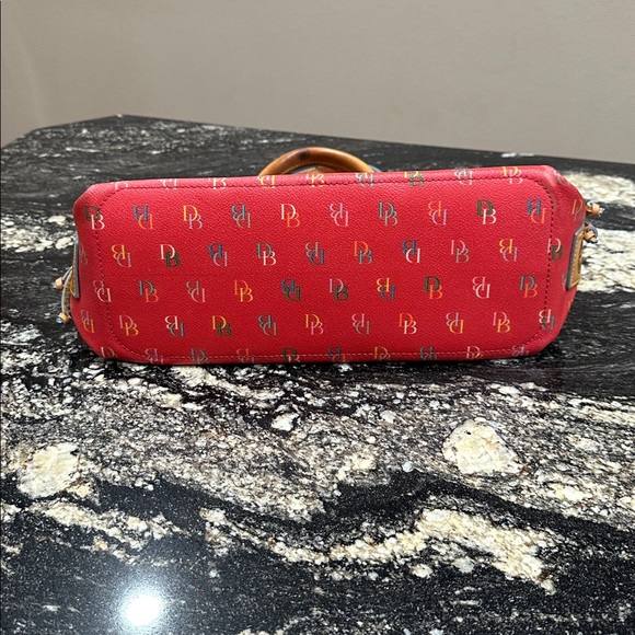 Dooney & Bourke Red Tote with Multicolor Monogram - Picture 11 of 13